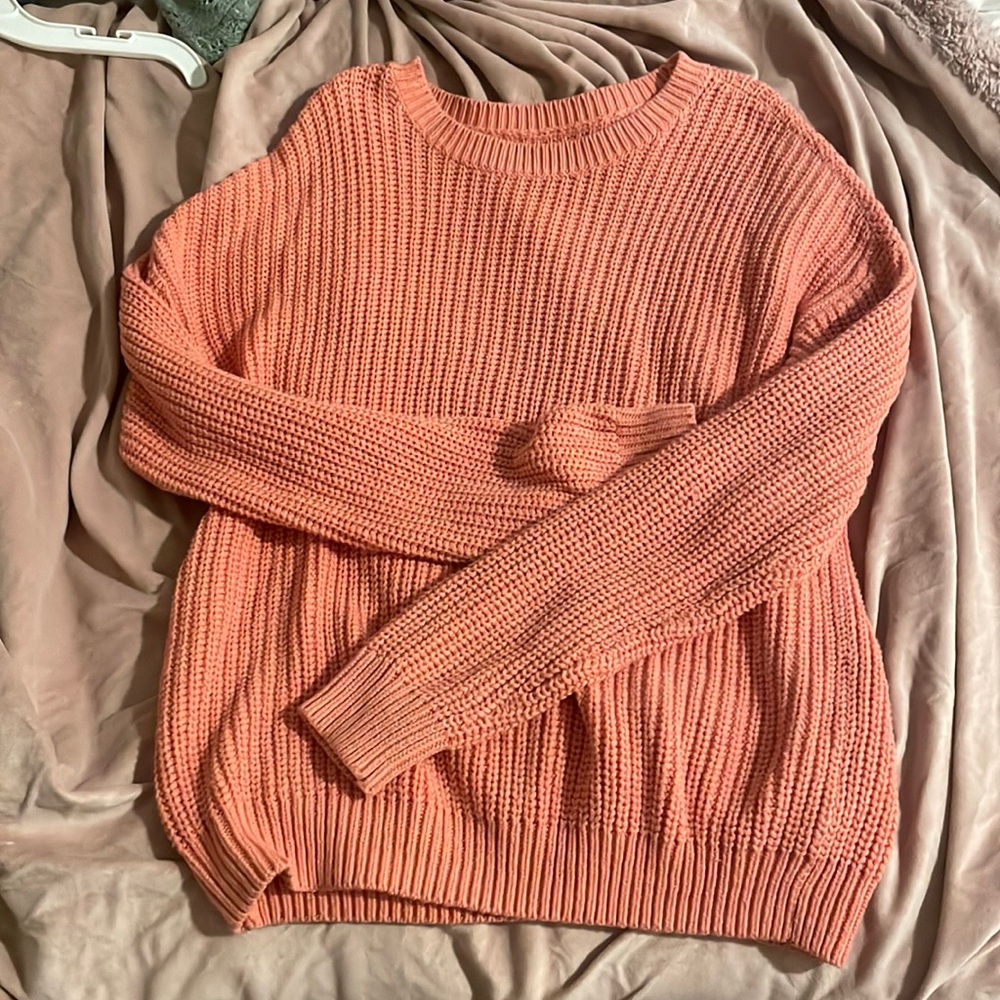 Sonoma, corally-pink sweater. So flipping cute. Fits perfectly for a small.